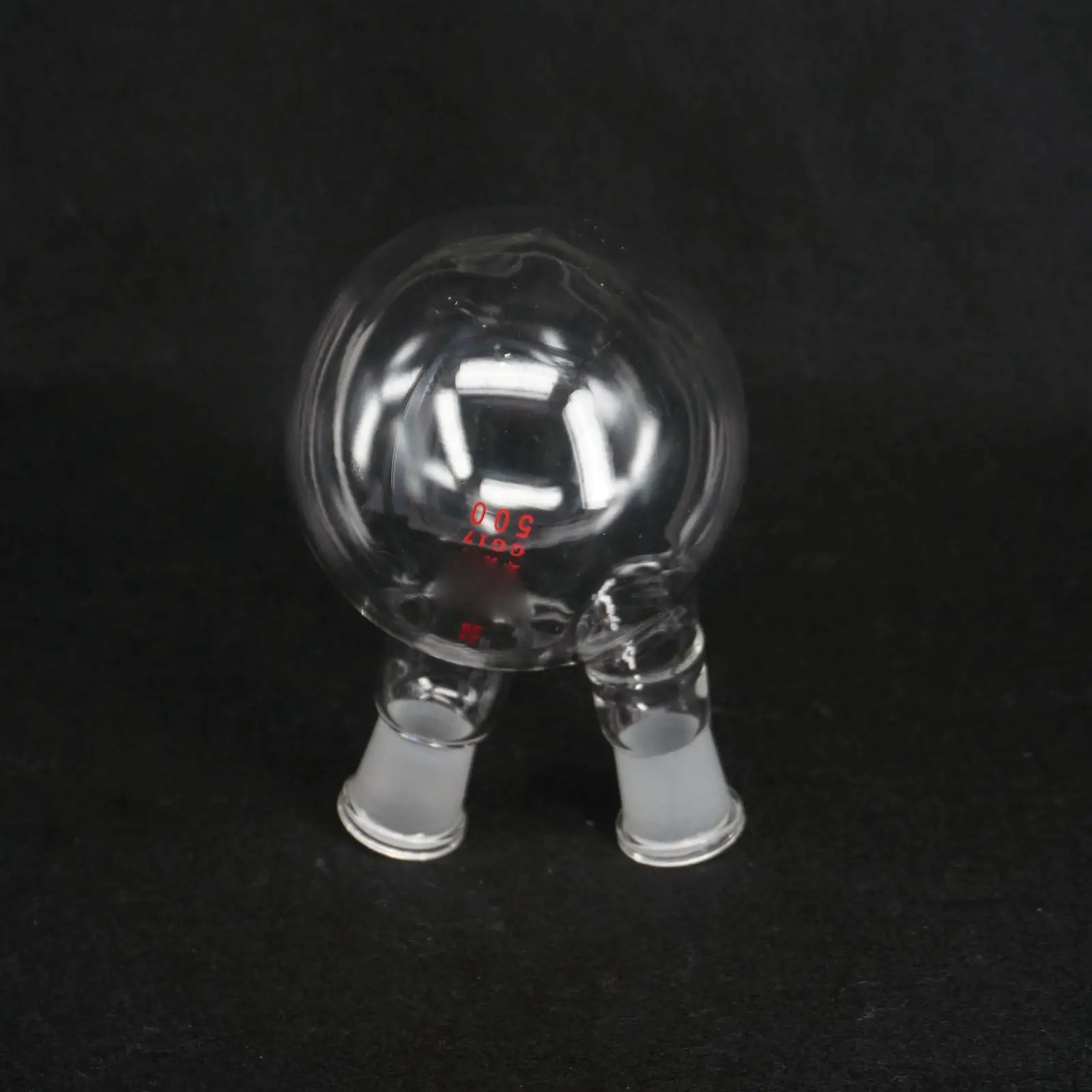 Matraz de ebullición de vidrio de laboratorio de fondo redondo de 2 Cuello, Junta Central/Rama, 500ml, #24/24