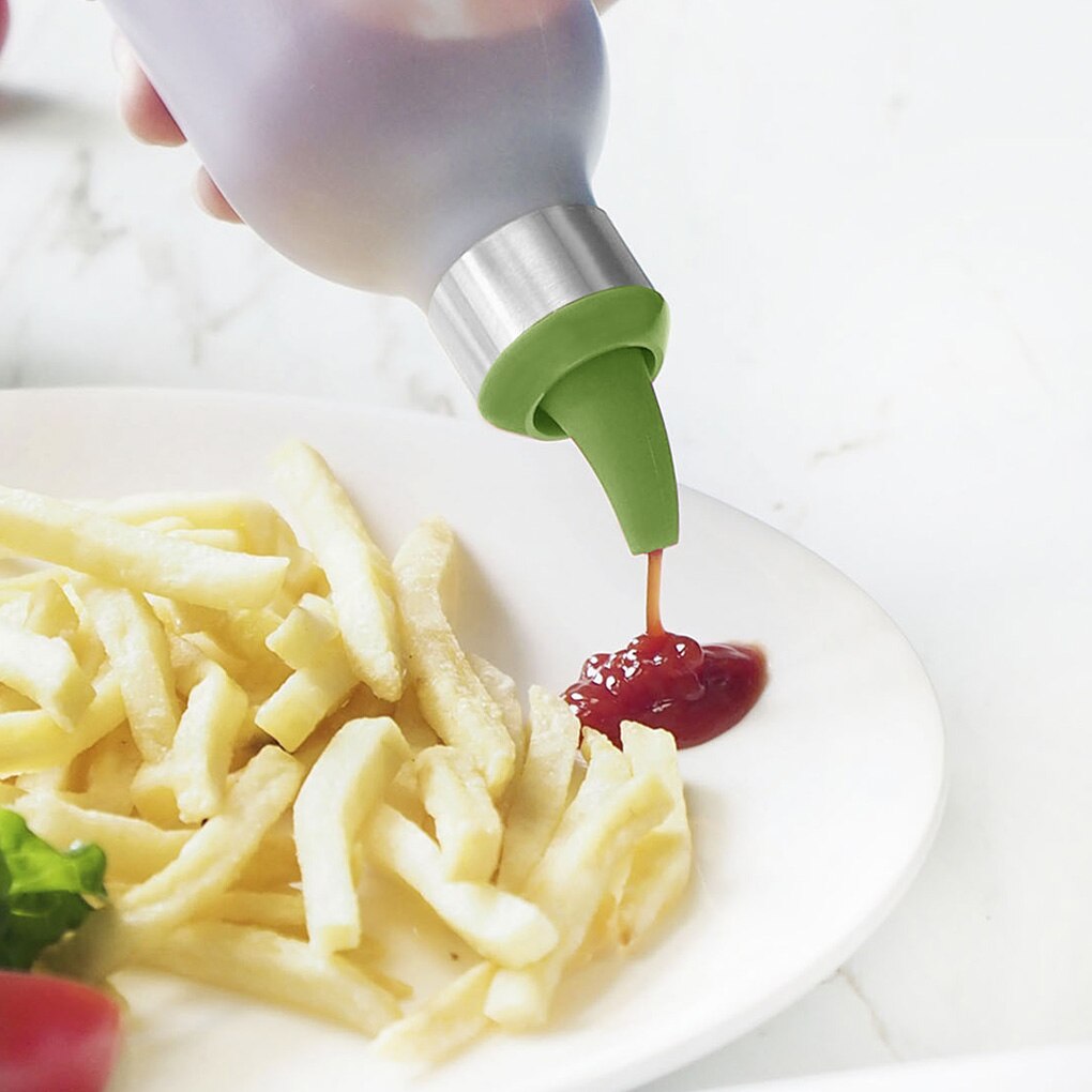 450Ml Plastic Squeeze Fles Kruiderij Flessen Dispenser Voor Jam Saus Azijn Olie Ketchup Mosterd Keuken Koken Accessoires