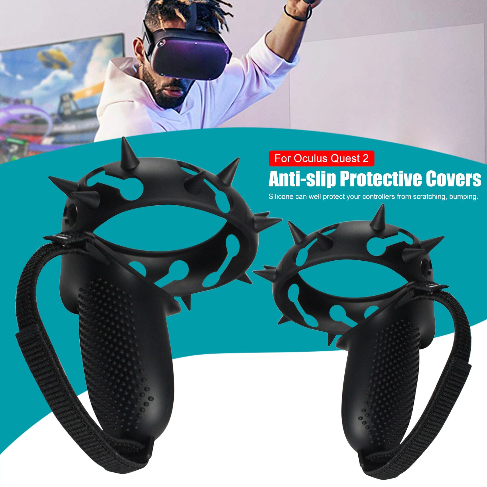 Custodia protettiva per Oculus Quest VR 2 Controller custodia in Silicone impugnatura impugnatura custodia protettiva completa per accessori Quest 2 VR