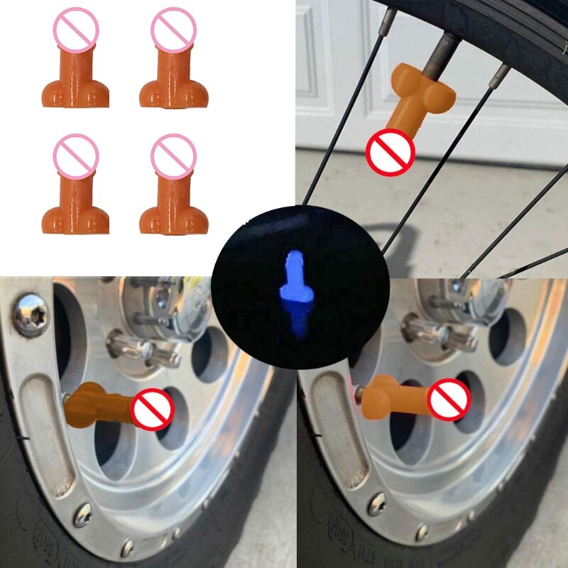 4 Stuks Prank Auto Wiel Band Lichtgevende Stem Stofkap Voor Auto 'S Fietsen Xxff