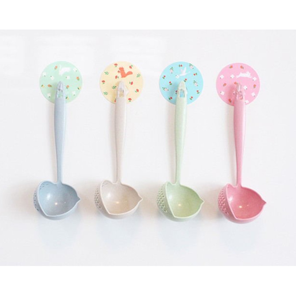 2in1 Kitchen Utensils Pot Soup Ladle Colander Spoon Cooking Wheat Straw Pot Soup Spoon Colander Tableware Tool