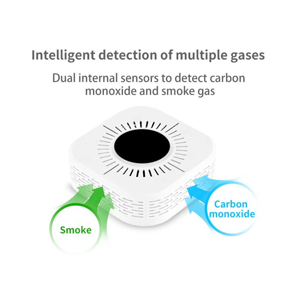 Wireless Composite Fog Detector Photoelectric Sensor 2 in 1 High Sensitivity Detection Alarm