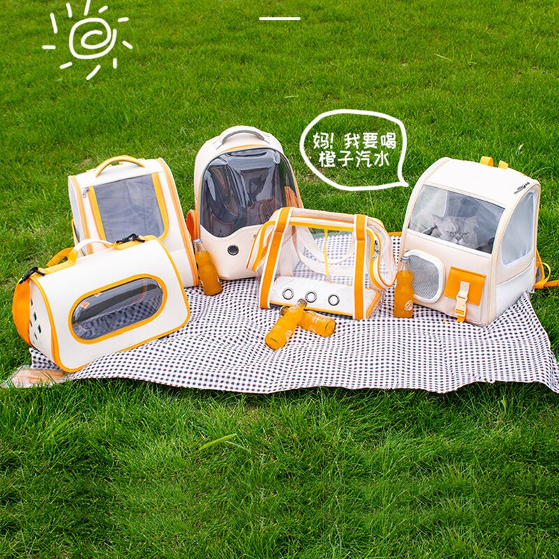 Window Cat Backpack Space Carrier for Cat Transport Bag Breathable Travel Transparent Backpack with Tape Cat Pet Carrier