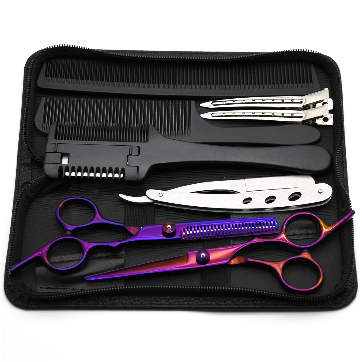 Hairdressing Scissors JP Stainless Hair Cutting Scissors Thinning Shears Barber Scissors Haircut Set: Burgundy