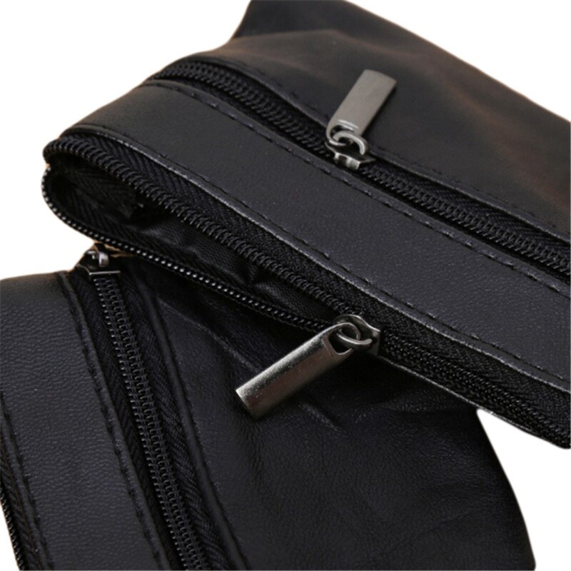 Coin Sleutel Zachte Rits Lederen Portemonnee Mannen Vrouwen Solid Bag Cool Mode Zwarte Mini Coin portemonnee