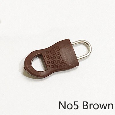 Meetee 50Pc Plastic Removable Zipper Puller for 5# 8# Jacket Coat Zipper Pull Head DIY Garment Detachable Zip Silder Repair Kits: No5Brown