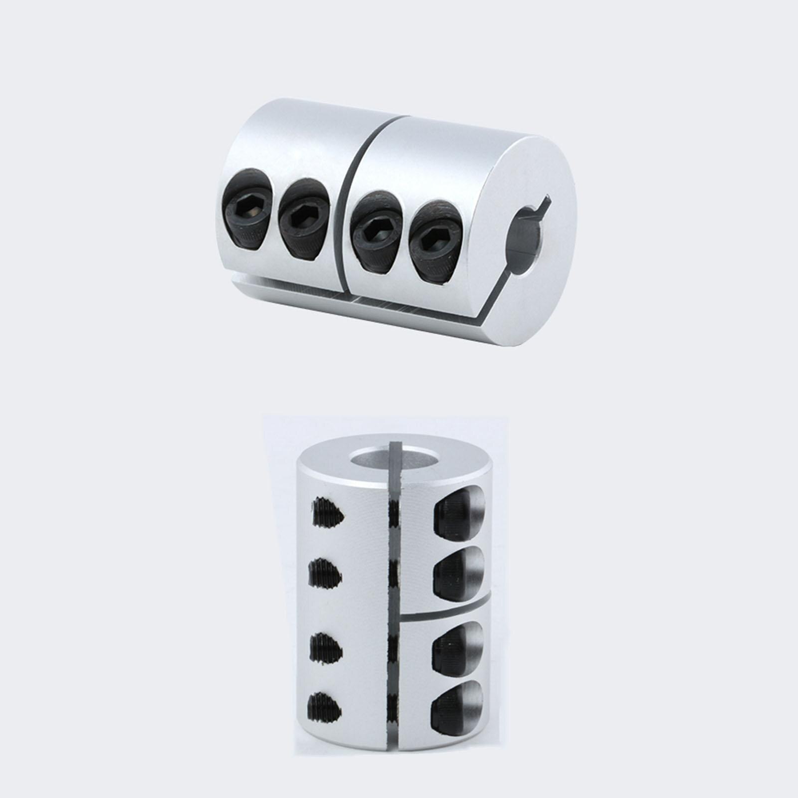 Acoplador de acoplamiento de aleación de aluminio para máquina de grabado, diámetro de agujero de 10mm a 15mm, diámetro exterior de 31,5mm, longitud de 45mm, con 4 tornillos