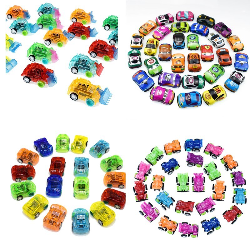 10pc Pull Back Mini vehicle Cartoon Car Kids Birthday Party Toys for Boys Funny Baby Kids Educational model Plastic toy: 10 pcs 5 style