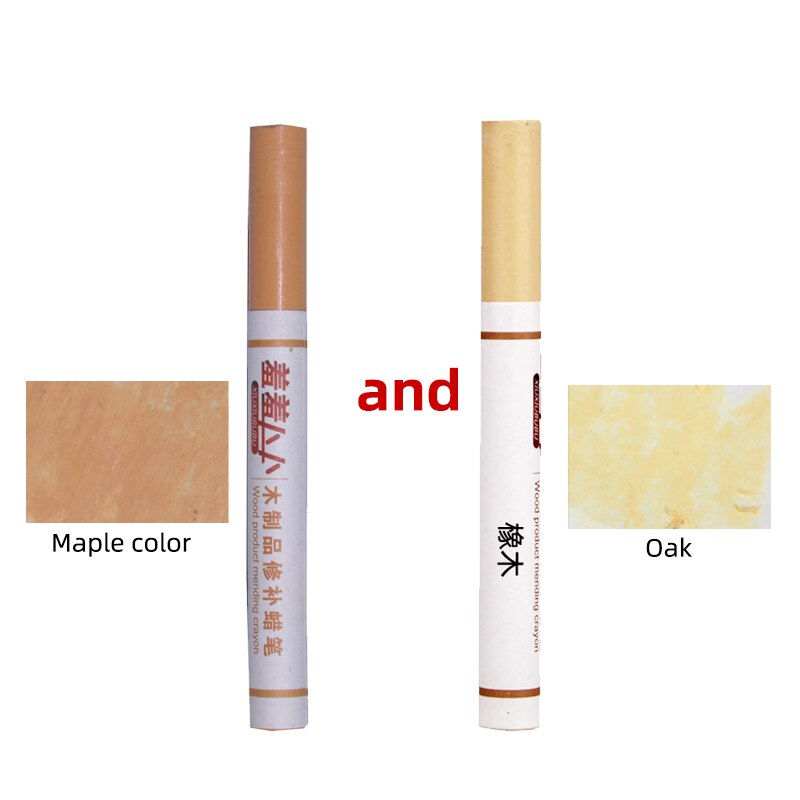 2 pcs set wooden repair crayon floor nail eye hole scratch Crack repair composite repair material: Scarlet