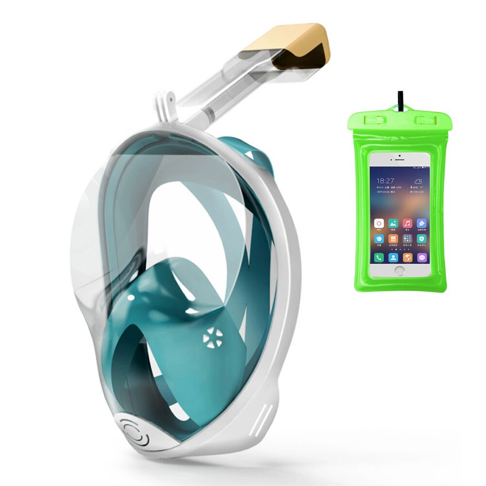 Full Face Snorkel Mask - Panoramic Anti-Fog - Waterproof Bag Included - for Adults & Kids