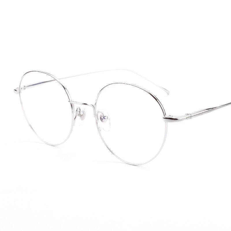 Pure Titanium retro girl round full rim frame Reci... – Grandado