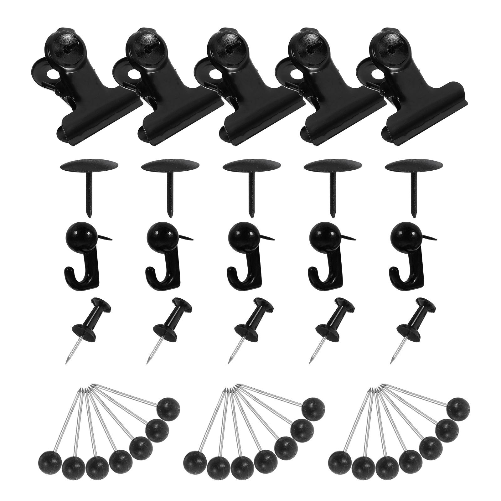 Ganchos de alfileres de Metal dorado, tachuelas para pulgar, marcadores de mapa, accesorios creativos de tablero de corcho, chinchetas de pared, tablones de anuncios para oficina: Negro