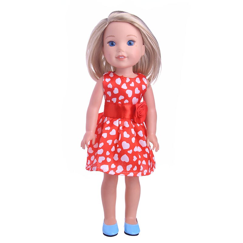 Luckdoll billig smuk 14 stilarter dukketøj kjole vælg til 14.5 tommer wellie wishers dukke og 14 tommer dukke og 1/6 dukke: M239