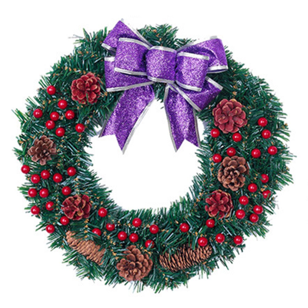 Couronne de noël en aiguilles de pin, cerceau floral pour porte de maison, ornement suspendu, décoration de mariage, bonne année: B