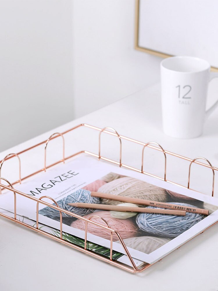 School Supplies Multi-layer Stack Magazine Rack Desk Wrought Iron Paper Holder Office Document Organizer