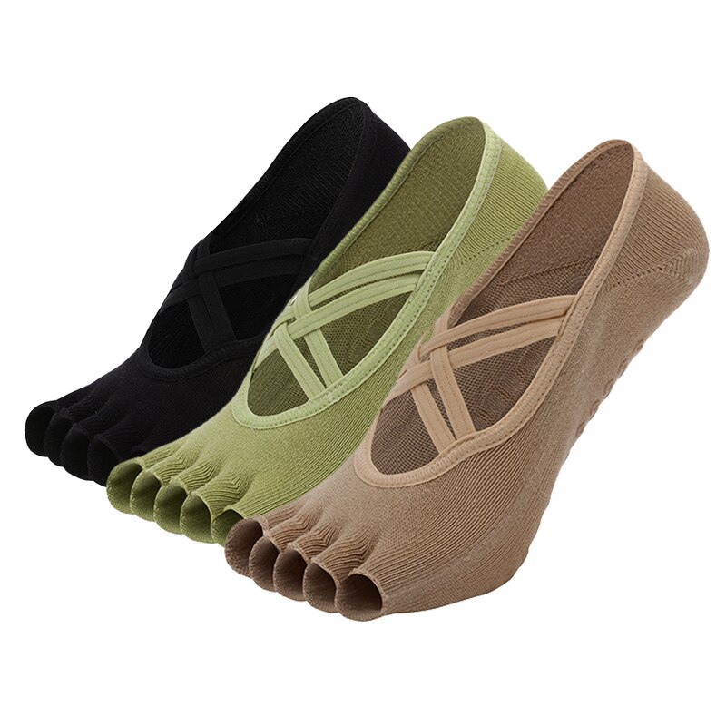 Damskie profesjonalne bandaż pięć palców jogi skarpetki antypoślizgowe oddychające Pilates zdatność skarpetki taniec balet antypoślizgowe bawełniane skarpetki