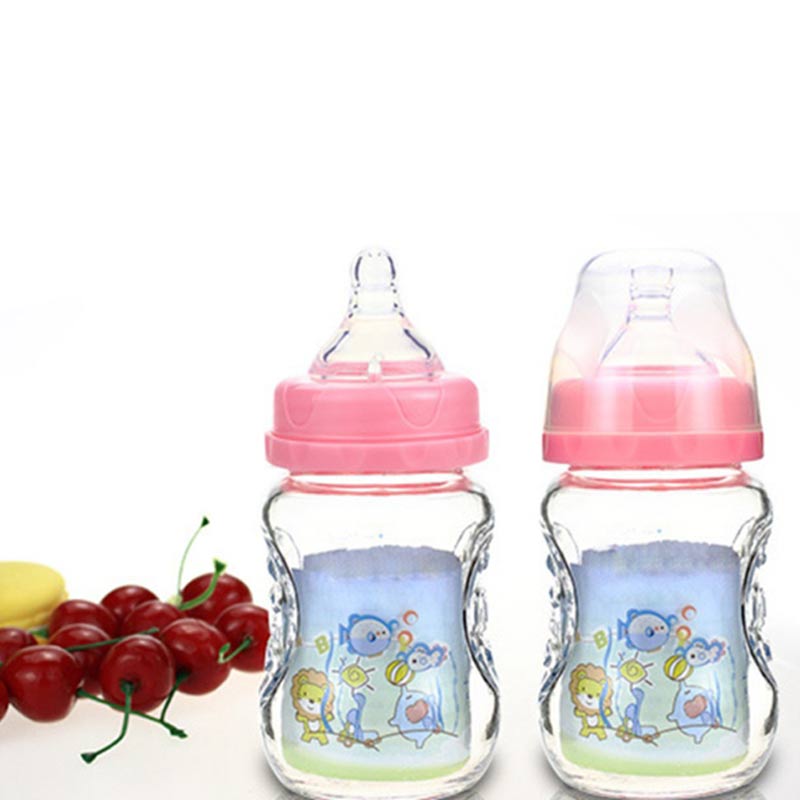 150ml bred flaske glasflaske baby tilbehør glas baby fodring flasker flaske greb