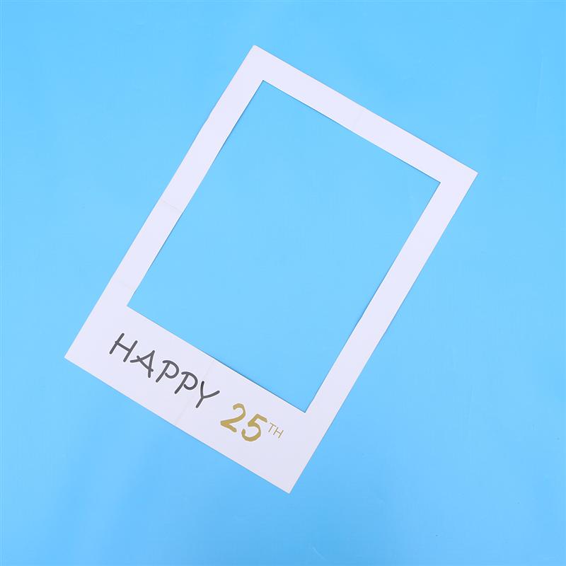 1pc glade 25th fotoramme billeder papir fest jubilæum fødselsdag udskæringer stand rekvisitter til voksne kvinder mænd