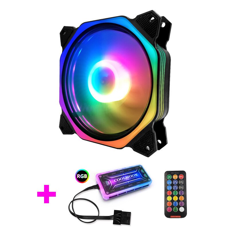 120mm Fan PC Case Fan Cooler RBG Adjustable Computer Cooling Fan Case Glare Red Blue Green White Cooler Fans for Computer