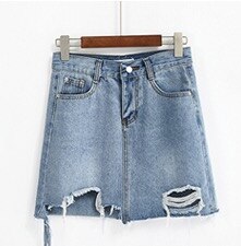 Sommer piger denim nederdel teenager tøj afslappet børn teenager 14 15 16 år gammel flået
