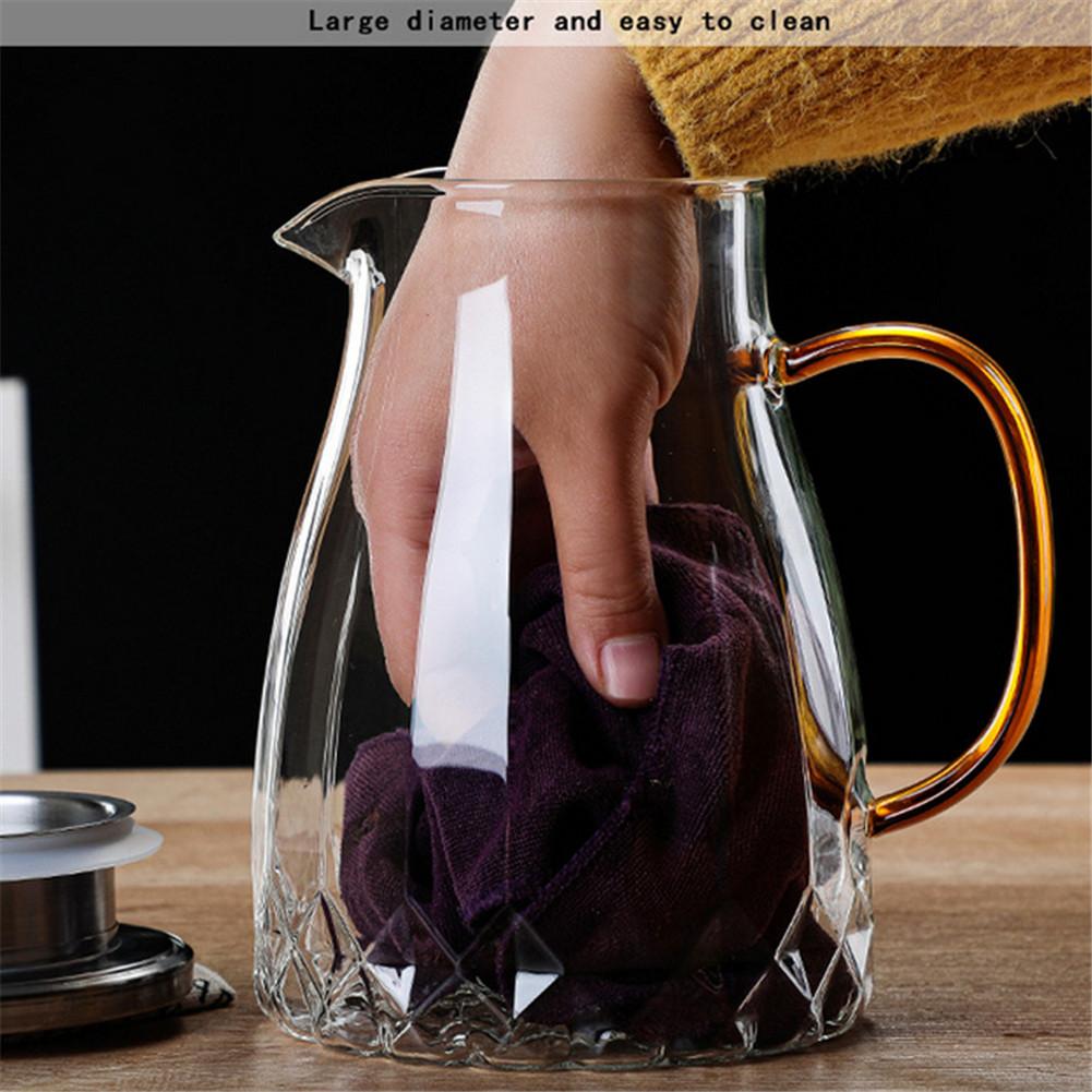 Jarra de cristal de gran capacidad para té con tapa, jarra de agua de vidrio para el hogar, para zumo de té frío y