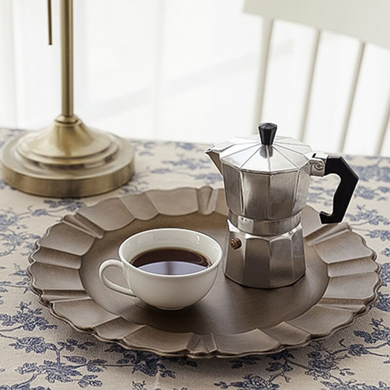 Retro runde tekande kage opbevaringsbakke hjem bryllup dekorative dessert smykker display plade