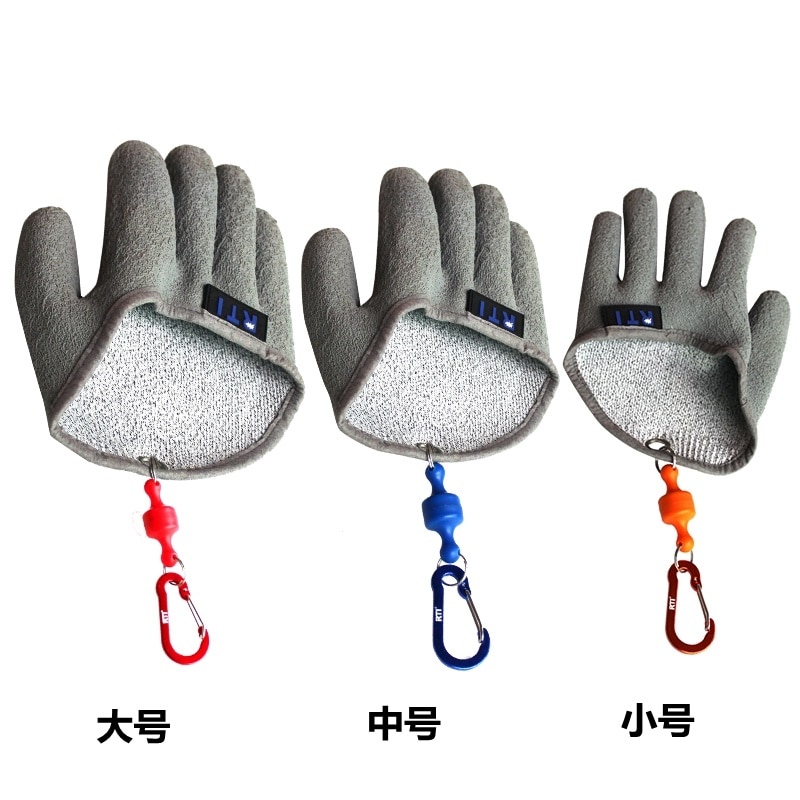 ECOODA RTI, guantes de pesca grises, guantes anticorte, guantes de Mitad para atrapar peces, guantes izquierda derecha M L #