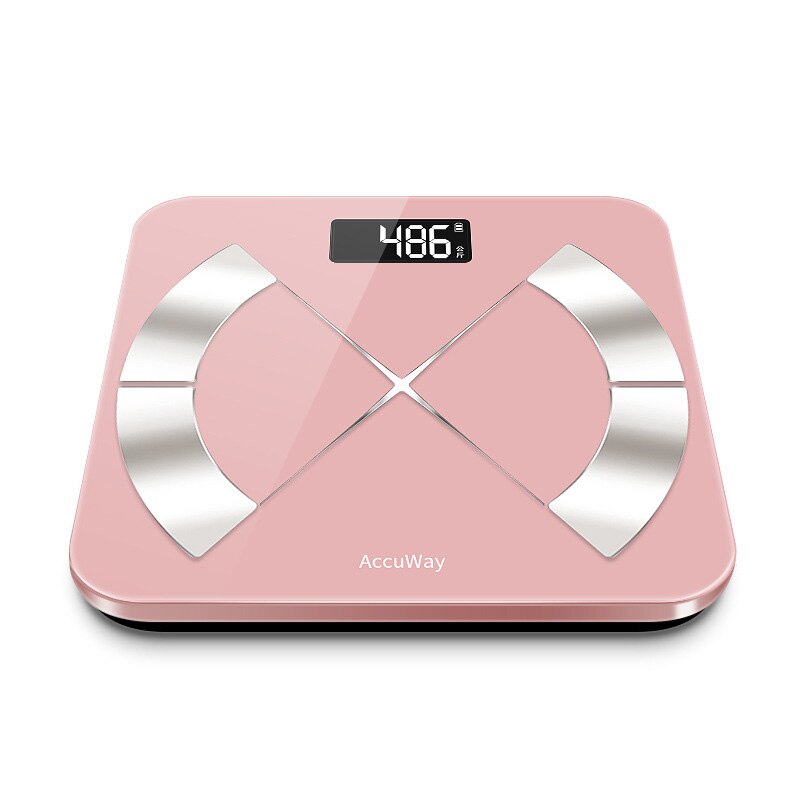 Bluetooth Schalen Floor Lichaamsgewicht Weegschaal Smart Backlit Display Schaal Lichaamsgewicht Lichaamsvet Water Spiermassa Bmi Schaal: Battery type (pink)