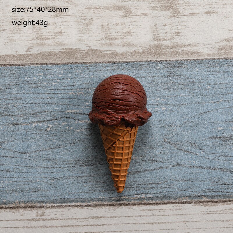 Imán de nevera de resina con dibujos animados para el hogar, pegatina magnética con de fresa, helado, comida, decoración del hogar: 6