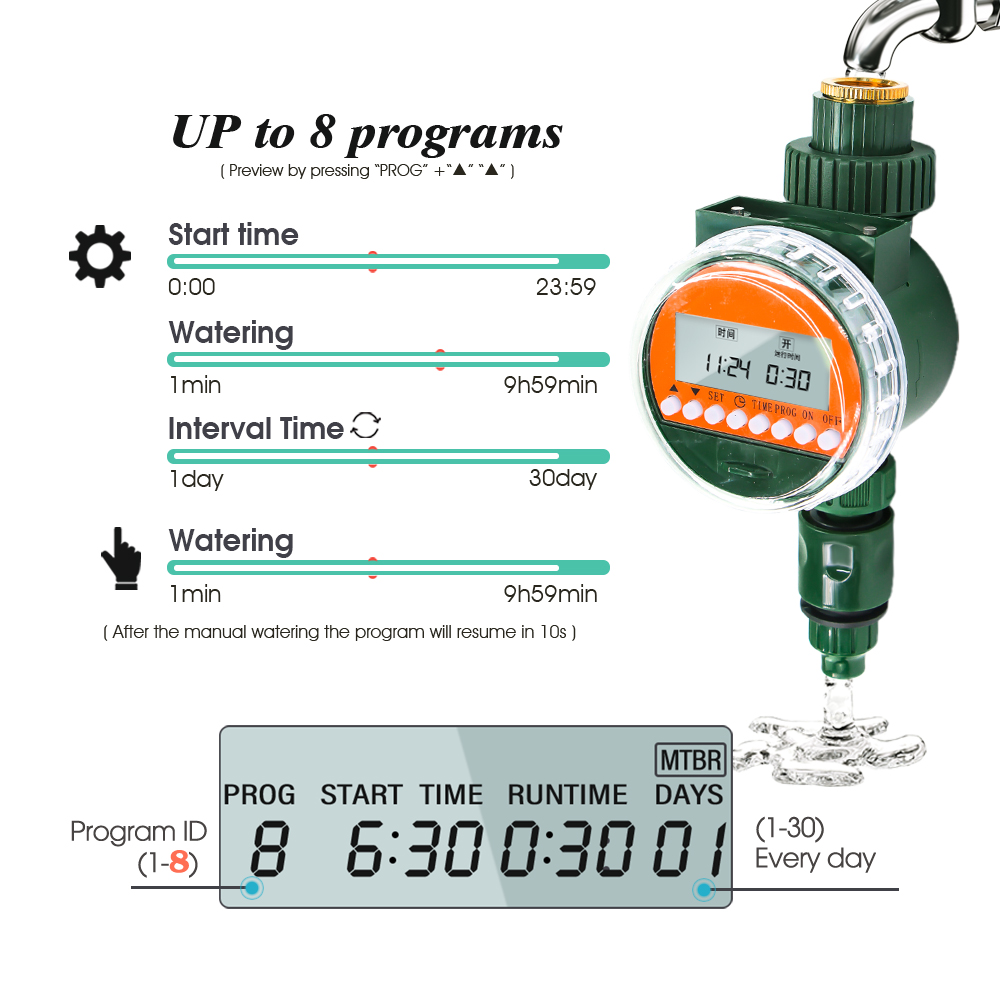 1pc sensor de chuva temporizador água display led controlador irrigação eletrônica automática para jardim casa planta flor sistema rega