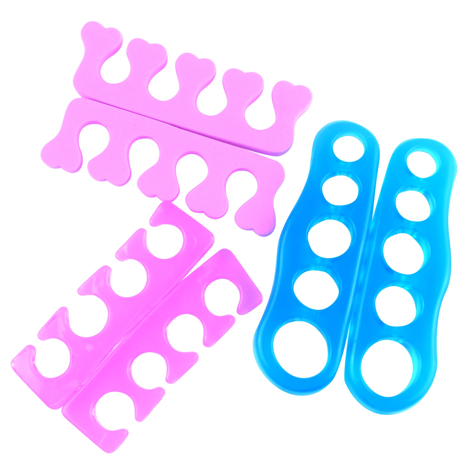 2 Stks/pak Silicone Soft Form Toe Separator / Finger Spacer Voor Manicure Pedicure Nail Tool Flexibele Soft Silica Willekeurige Kleur