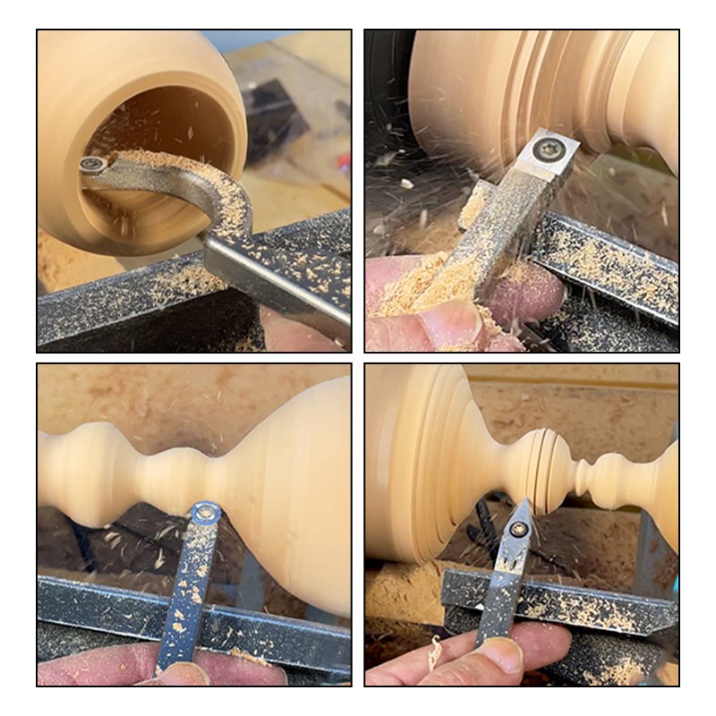 Herramienta de torneado de madera HAMPTON herramienta de torno de carpintería con inserto de carburo rugoso acabado de cuello de cisne herramientas de hueco
