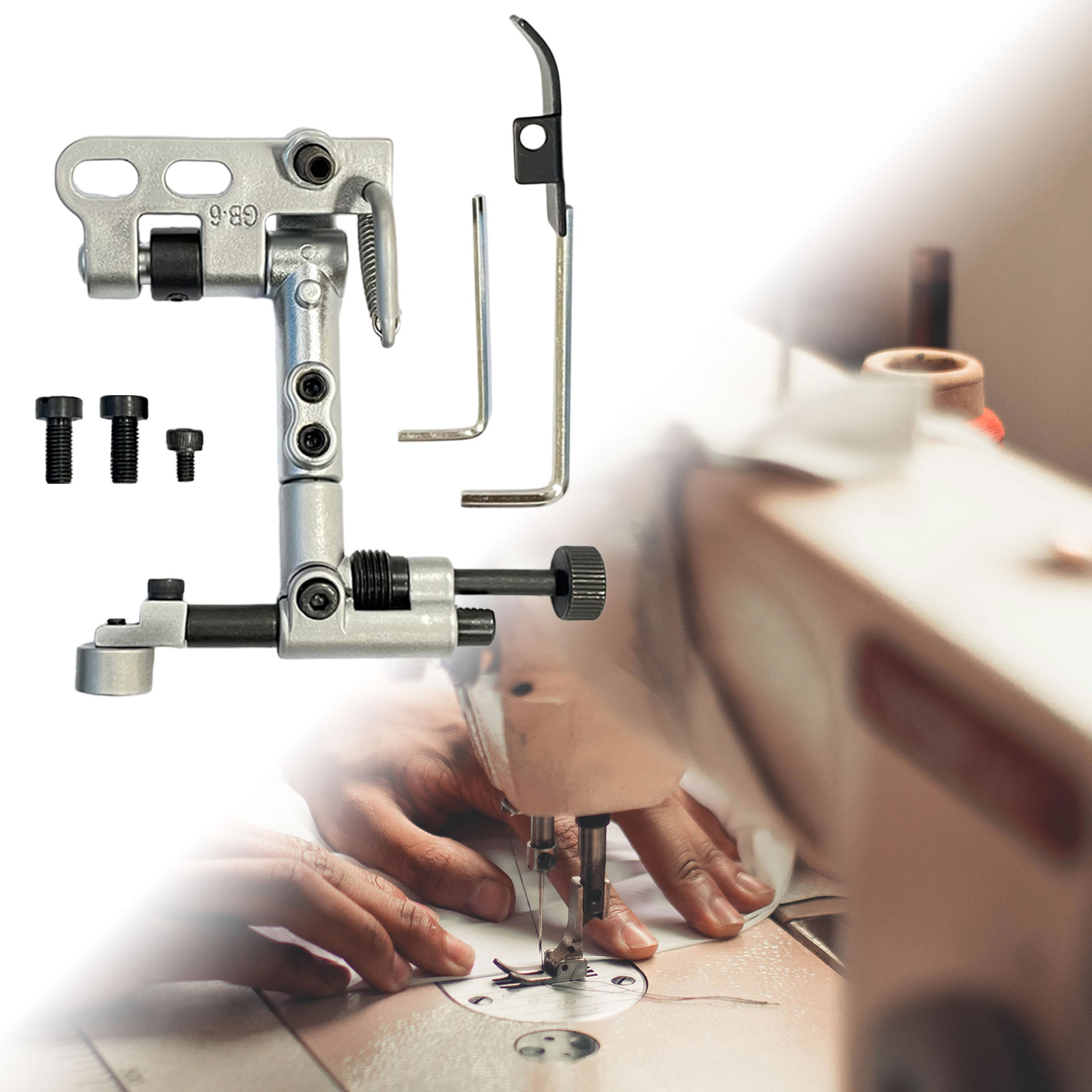 Suspended Edge Guide with Adaptor Bracket Steel Hem Guide Hinge Roller Guide Rail for Industrial Sewing Machines Attachments