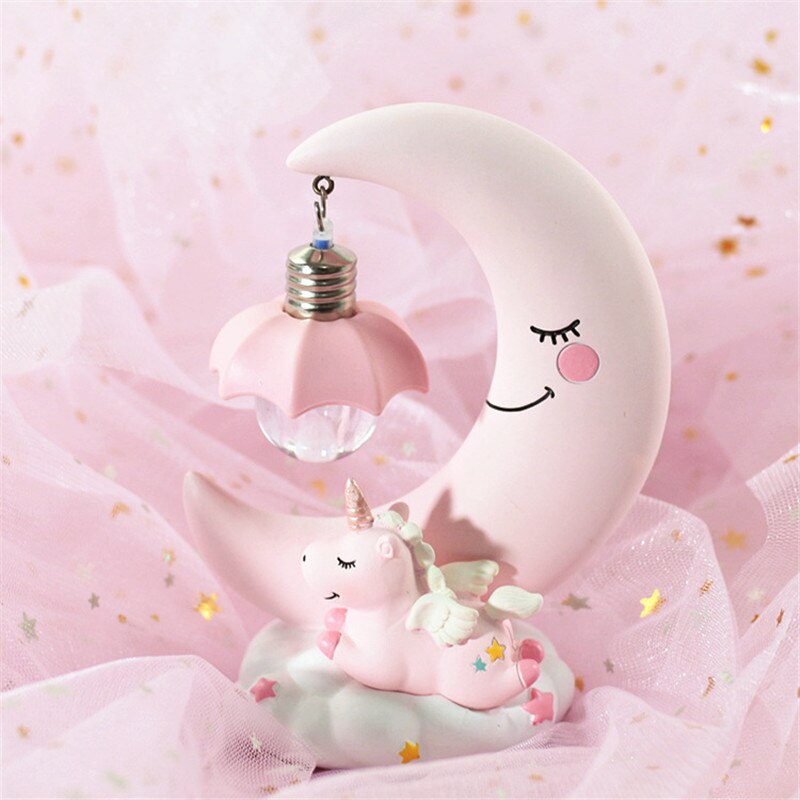 Children's Luminous Toy Decoration LED Cartoon Night light Unicorn moon light children baby room display lamps girls cute