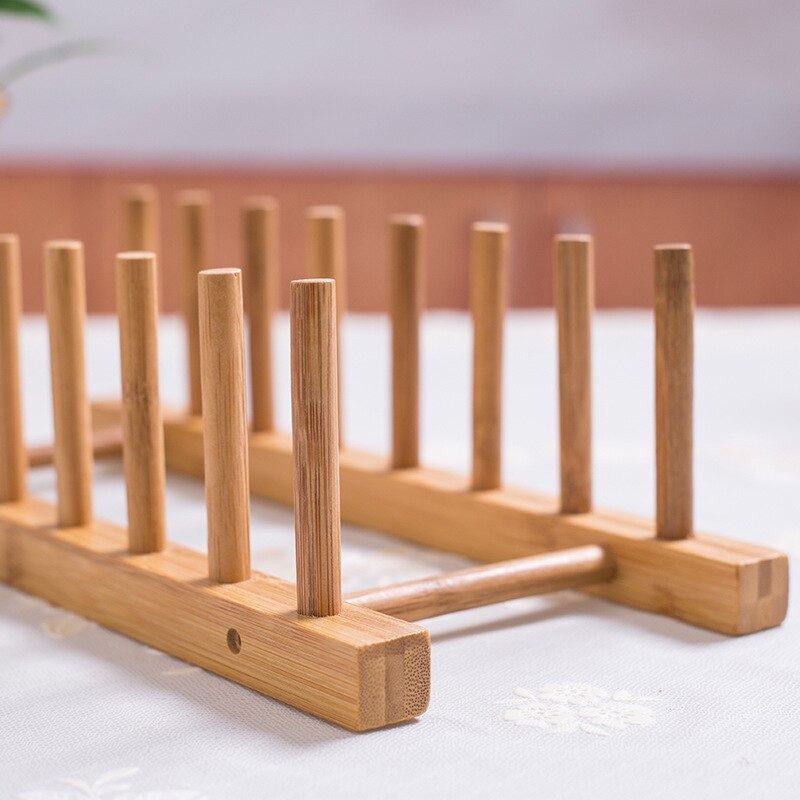 Massief Hout Gerechten Aftappen Keuken Rekken Houten Keuken Schotel &amp; Pot Cover Rack Eenvoudig Te Schoon Multifunctionele Vouwen afdruiprekken: 8