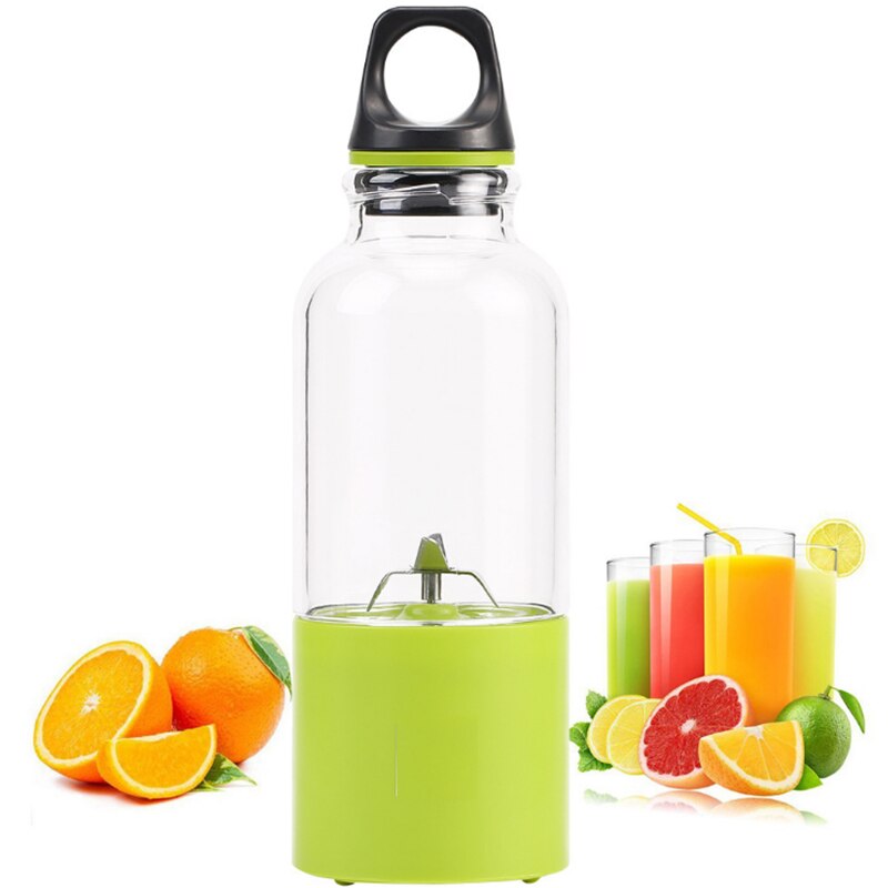 500 Ml Draagbare Juicer Elektrische Usb Oplaadbare Milkshake Blender Machine Blender Mini Sap Cup Machine Quick Roer Schudden Cup: green