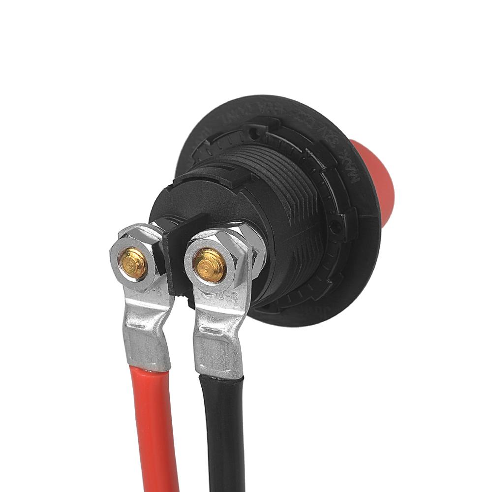 Jtron car battery switch 12v 50A 100A 200A 300A car battery isolator switch + cable wiring connect on-off battery kill switch