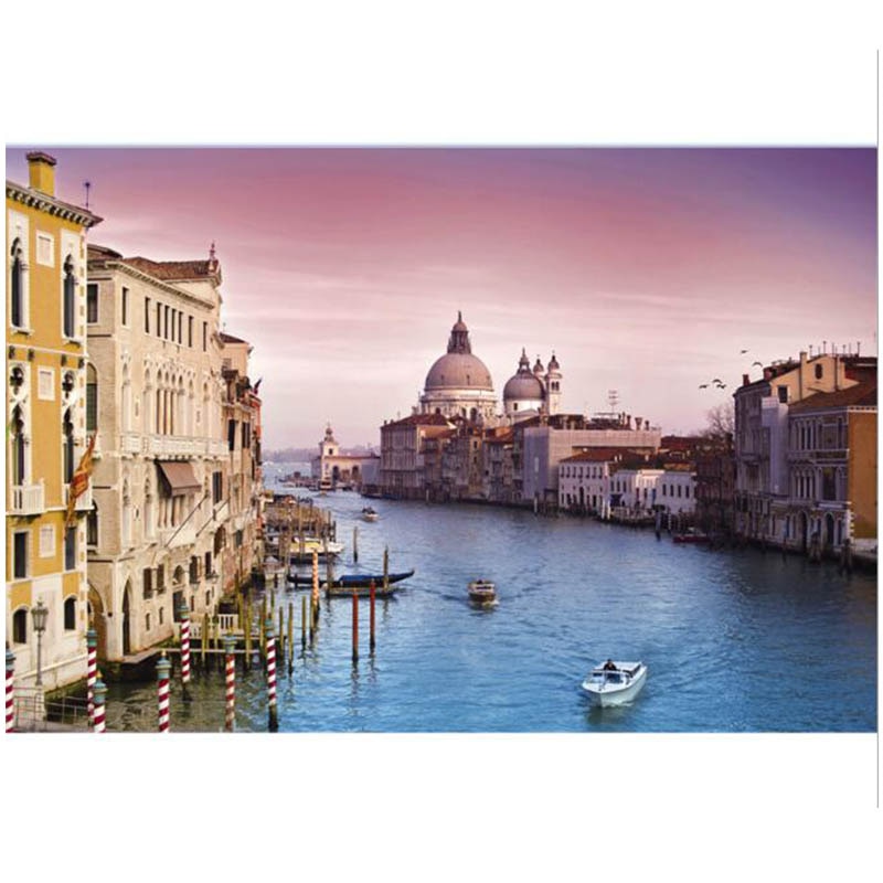 Volwassenen 1000 Stuk Venetië Water City Landschap Puzzels 1000 stuks Kleurrijke Stad 3D Dikker Papier Puzzels Speelgoed Jaar Cadeau