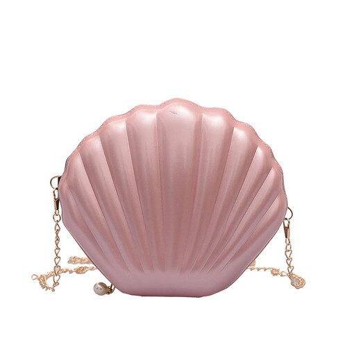Shell Bags For Women Messenger Bag Luxury Crossbody Bag PVC Leather Mini Shoulder Chain Purse Handbags: Pink