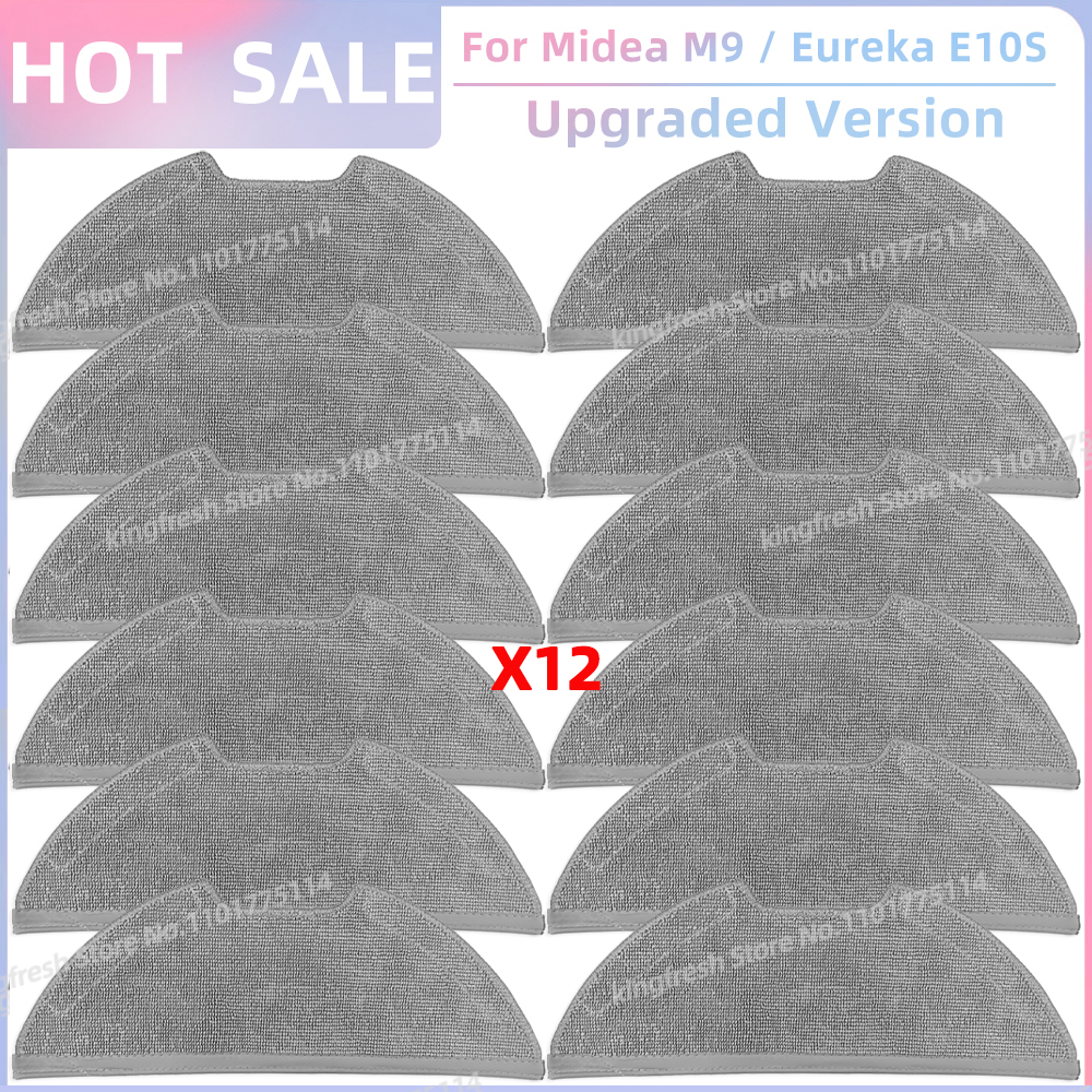 Compatible con ( Midea M9, Eureka E10S, Eureka E20 Plus, Midea VCR S10 Plus, Obode A8 ) Piezas de aspiradora Rodillo principal Cepillo lateral Filtro HEPA Paño de limpieza: Verde claro