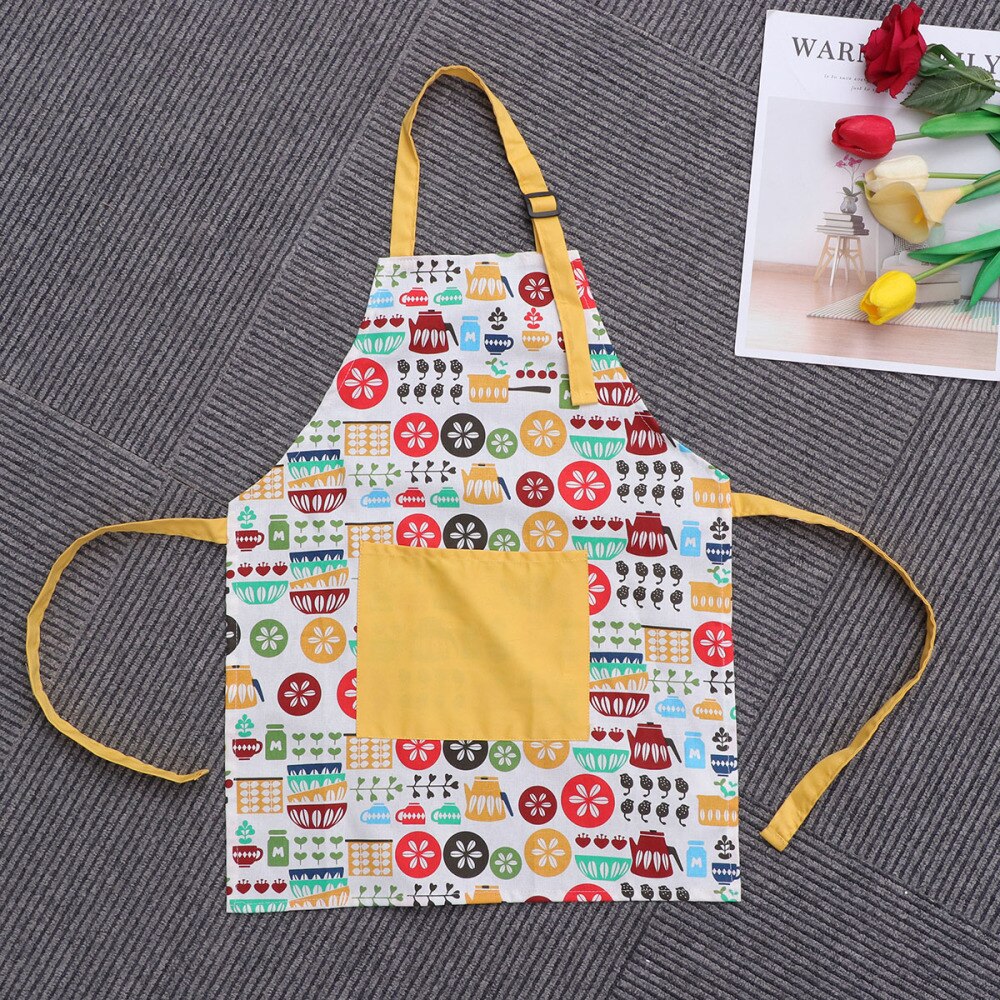 Children Cotton Aprons Cartoon Kitchenware Pattern Painting Kids Aprons for Children Cooking Baking Kitchen (Small Size, Kitchen