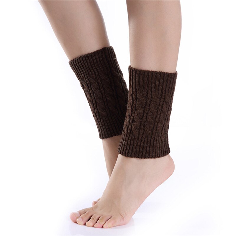 Jambières en tricot thermique pour femme, jambières, manches courtes, à la , chauffe-pieds, pour l&#39;hiver: Coffee