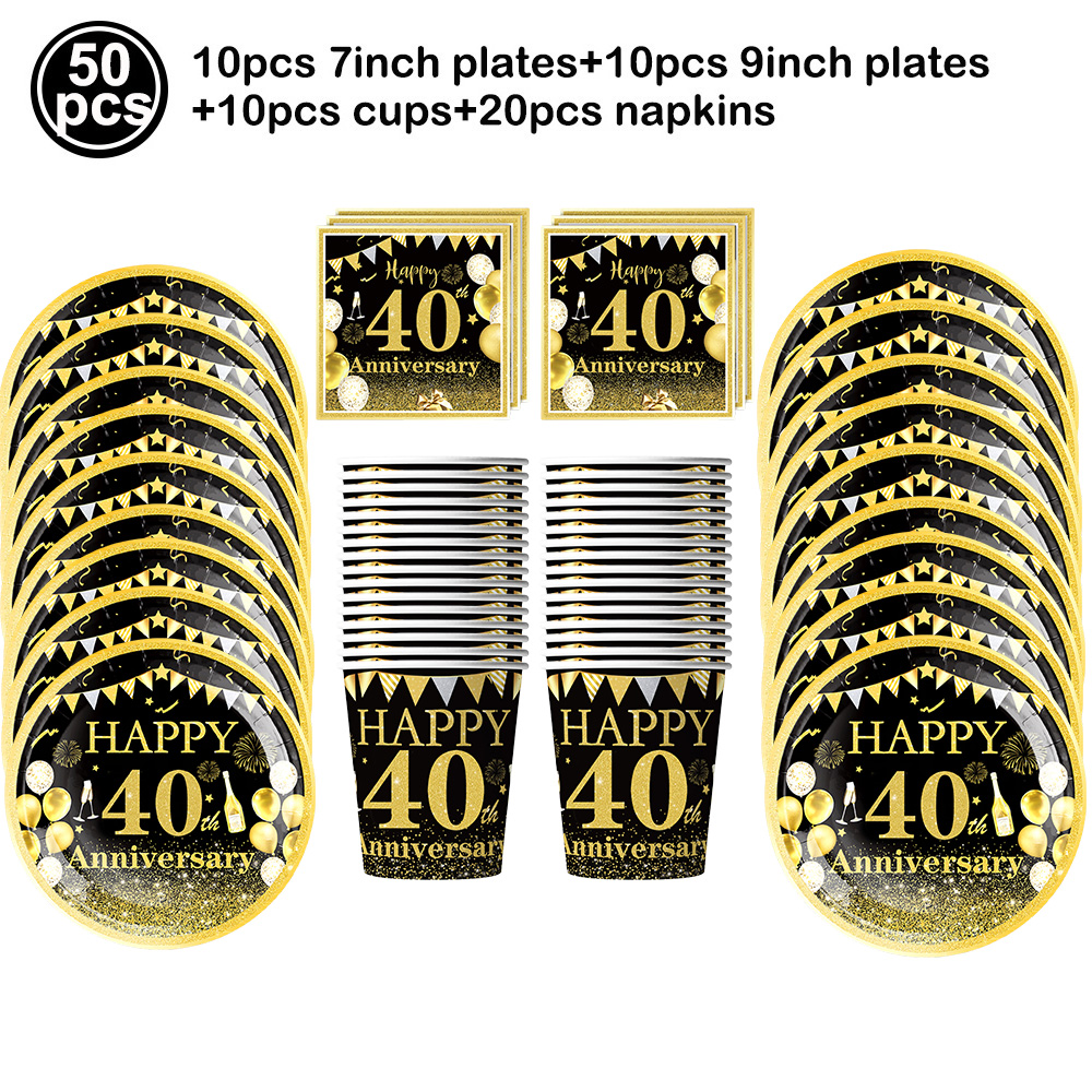 Decoraciones para de cumpleaños de 40 años, pancarta de papel para feliz 40 cumpleaños, globos de látex de 12 pulgadas, suministros colgantes para de 40 cumpleaños: verde