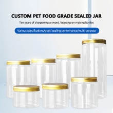 50ml/100ml/150ml/200ml/300ml Plastic Jar With Iron Lid Transparent Container Storage Jars Cosmetic Food Storage Jars