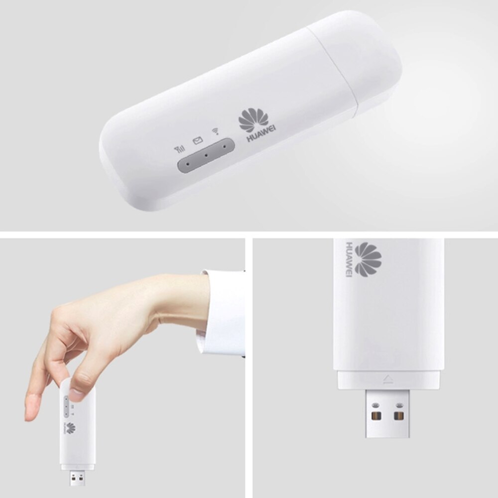 Huawei E8372h-155 4G LTE Mini USB WiFi Router Wingle WiFi Hotspot Cat4 150Mbps FDD 4G 3G USB Modem Stick White