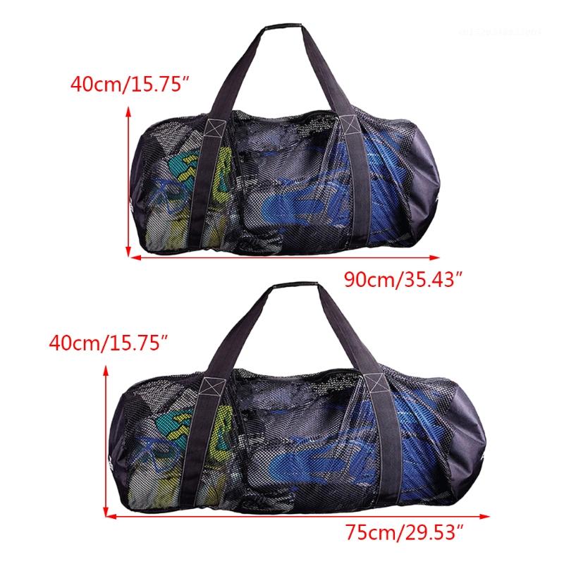 Borsa a rete portatile per attrezzatura da sub con cravatta a pantofola borsa da immersione a rete grande capacità calda