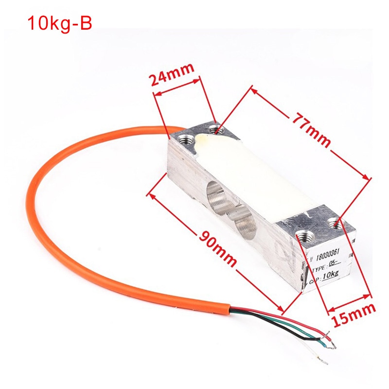 Sensor de pesaje de báscula electrónica, celda de carga, Sensor de presión de pesaje, Cantilever, 10kg, 1 unidad