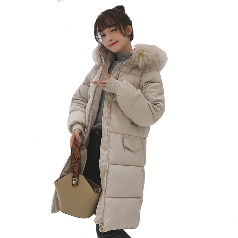 winter long down jacket woman overcoat padded down jacket woman parkas hooded loose over-the-knee bread coat woman jackets