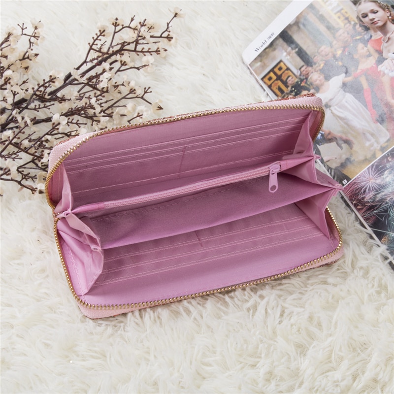 Women's Style Glitter Long Purse Girls Sparkly Sequin Wallet