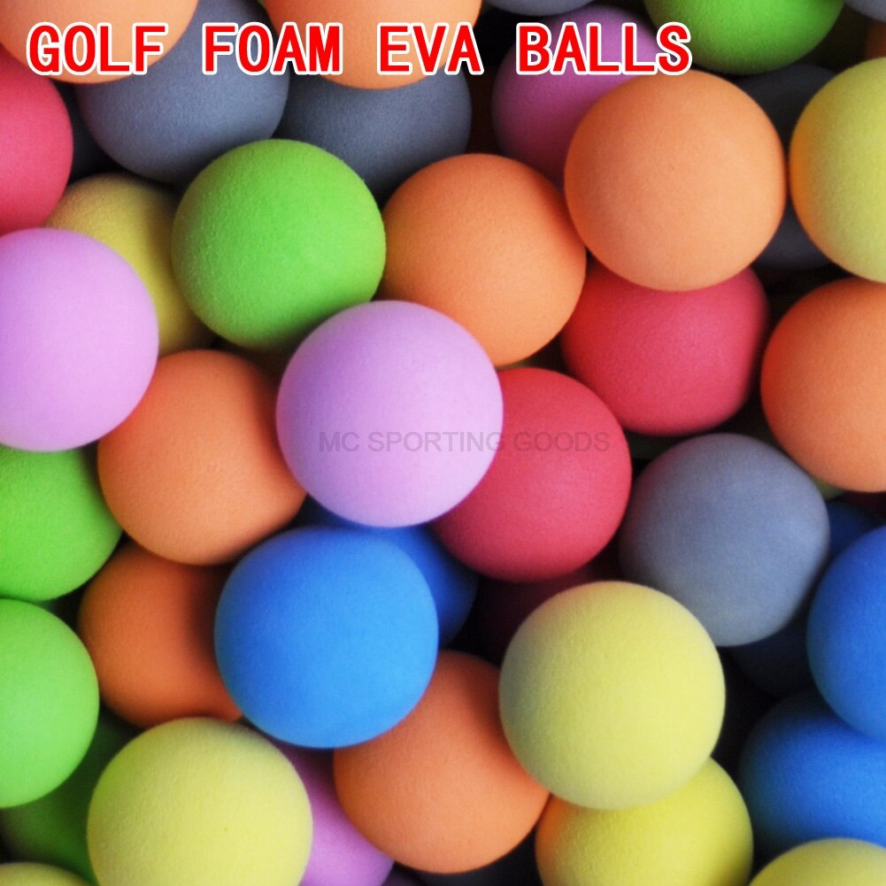 10 st / parti eva skum golfbollar mjuka svampbollar för utomhus golf swing träningsbollar för golf / tennis träning solida 7 färger
